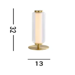 Lámpara de mesa LED Mod, color latón, atenuable en 3 niveles, acero
