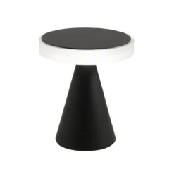 Lámpara de mesa LED Neutra, altura 20 cm, negra, regulador táctil