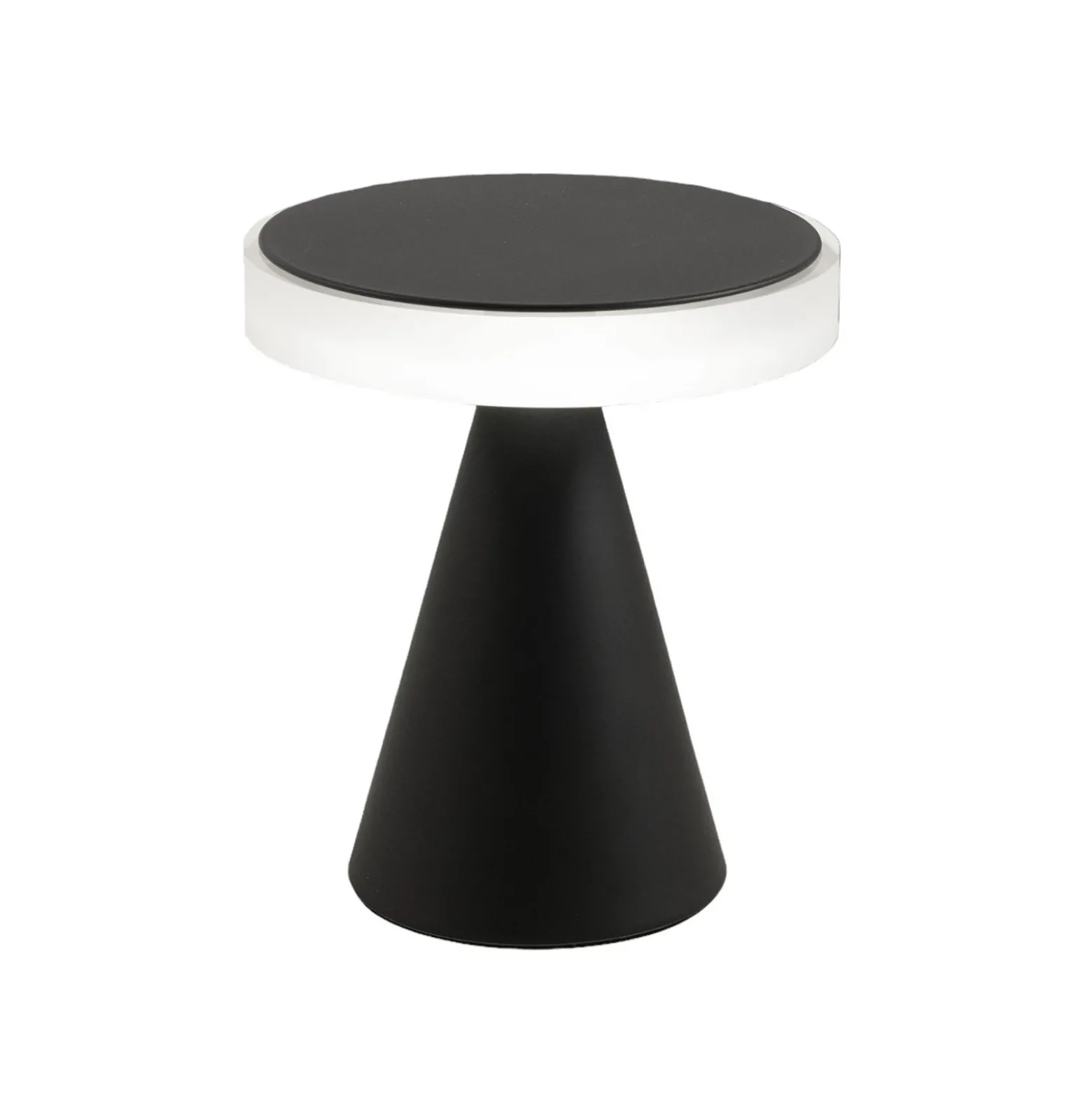 Lámpara de mesa LED Neutra, altura 20 cm, negra, regulador táctil