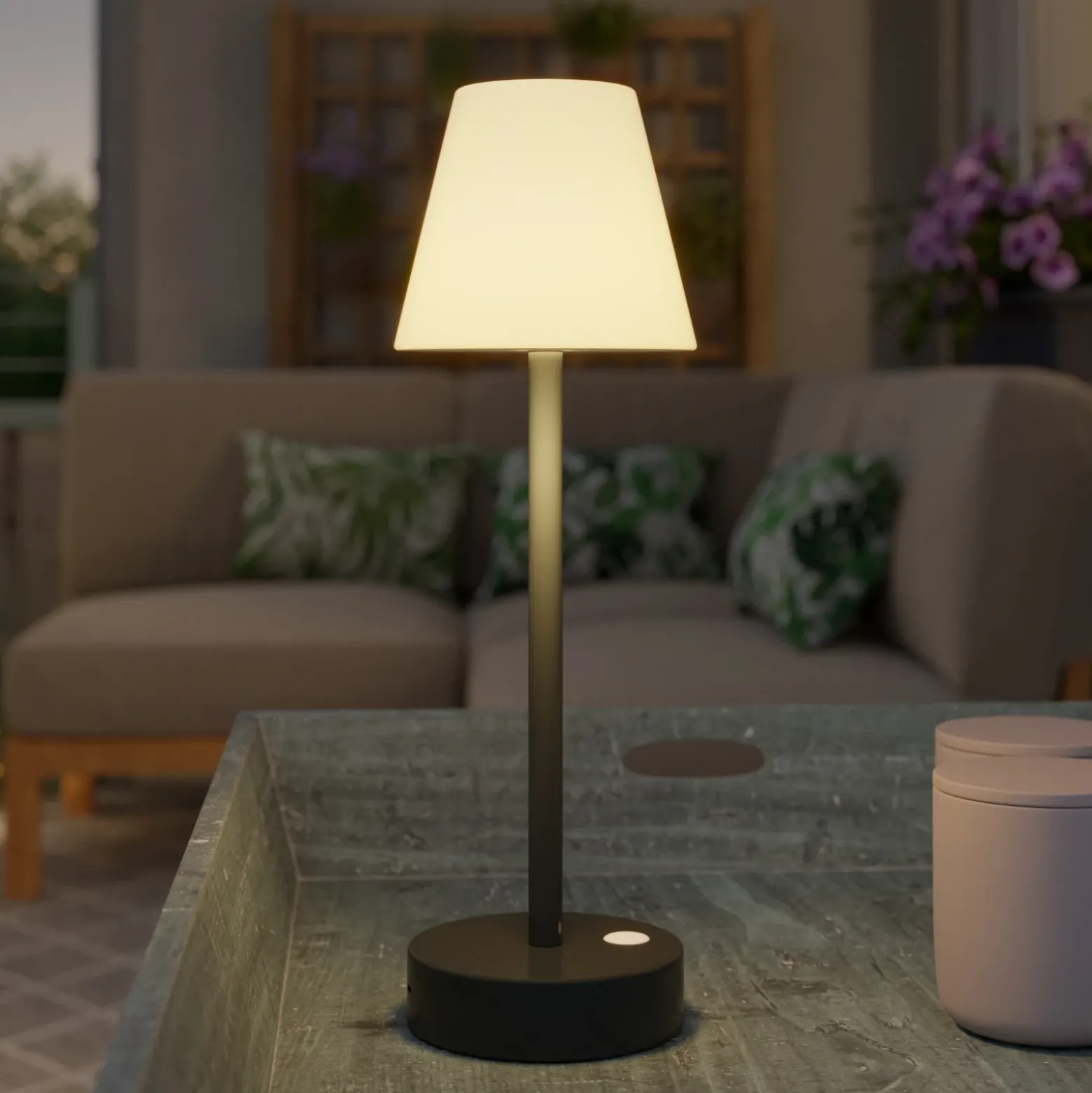 Lámpara de mesa LED Newgarden Lola Slim con batería, color antracita