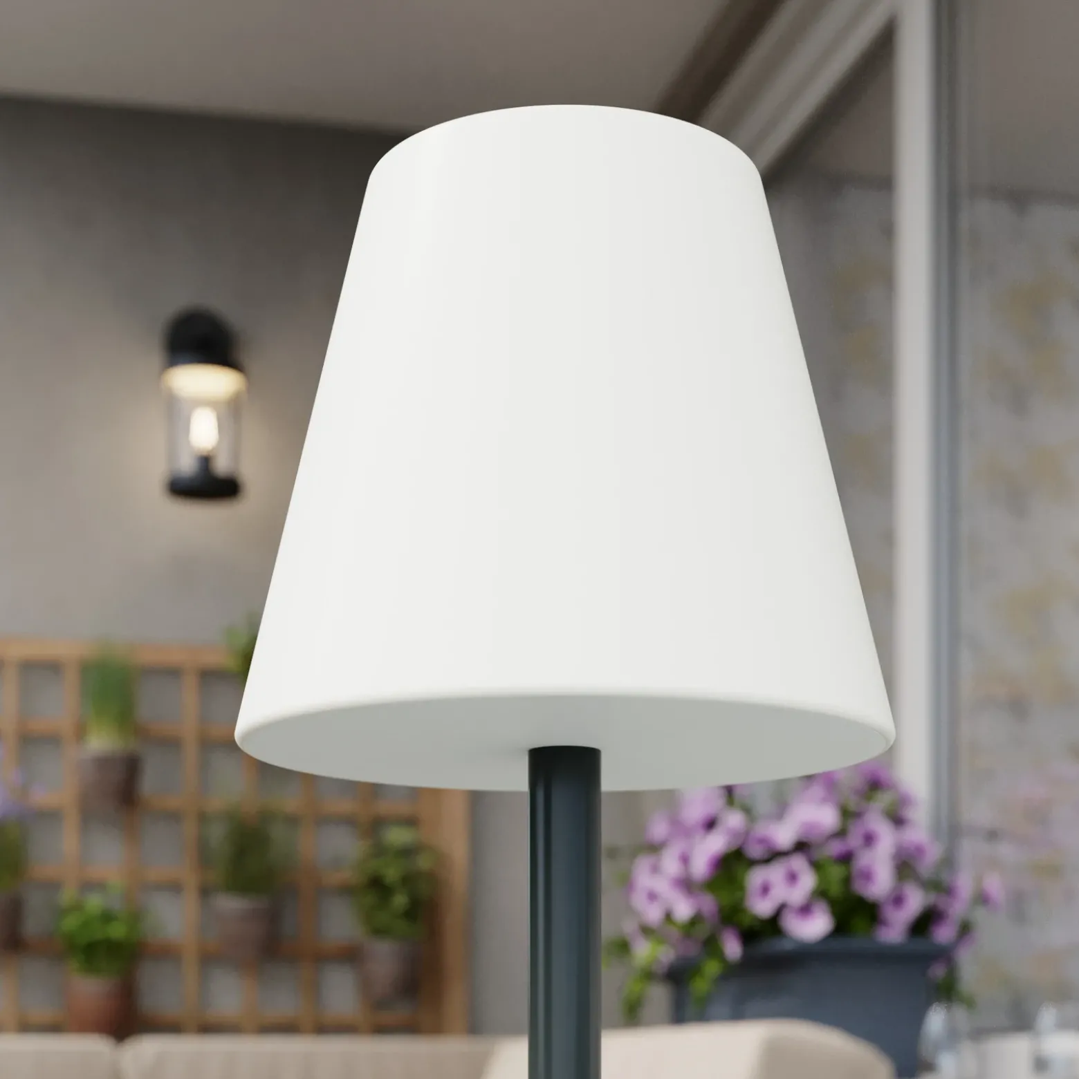Lámpara de mesa LED Newgarden Lola Slim con batería, color antracita