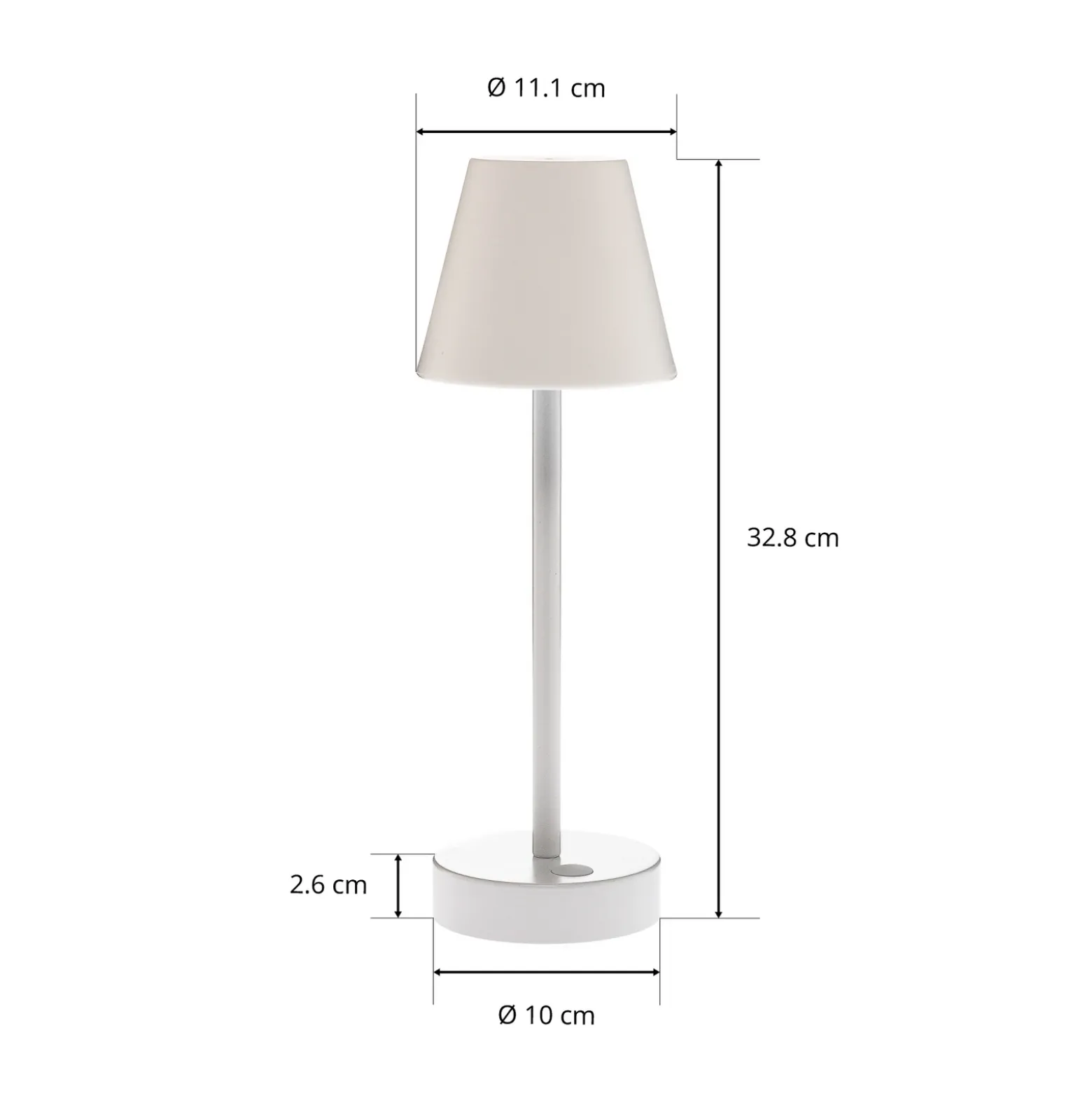 Lámpara de mesa LED Newgarden Lola Slim con batería, blanca