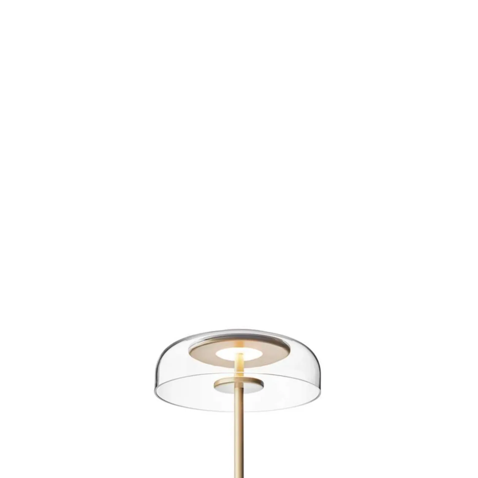 Lámpara de mesa LED Nuura Blossi, altura 43 cm, dorada/transparente