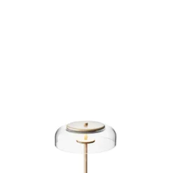 Lámpara de mesa LED Nuura Blossi, altura 43 cm, dorada/transparente