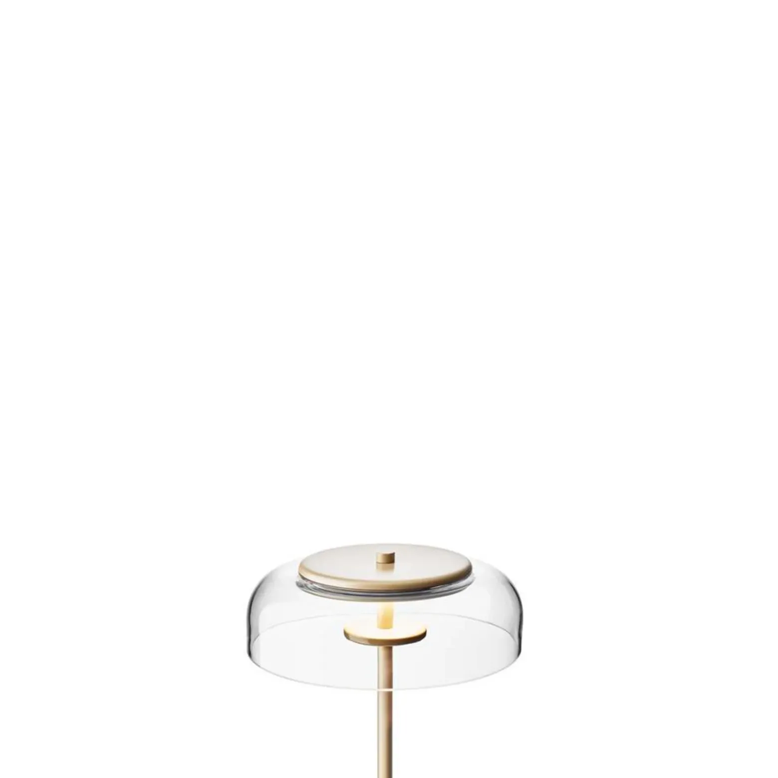 Lámpara de mesa LED Nuura Blossi, altura 43 cm, dorada/transparente