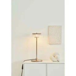 Lámpara de mesa LED Nuura Blossi, altura 43 cm, dorada/transparente