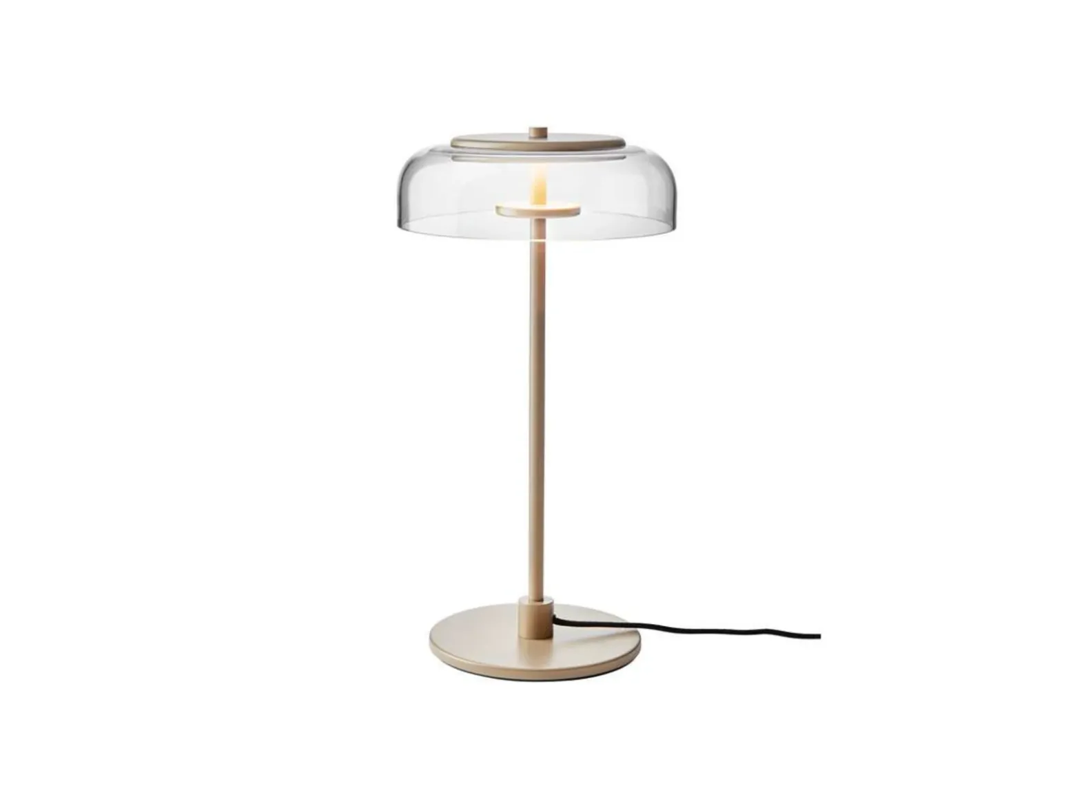 Lámpara de mesa LED Nuura Blossi, altura 43 cm, dorada/transparente