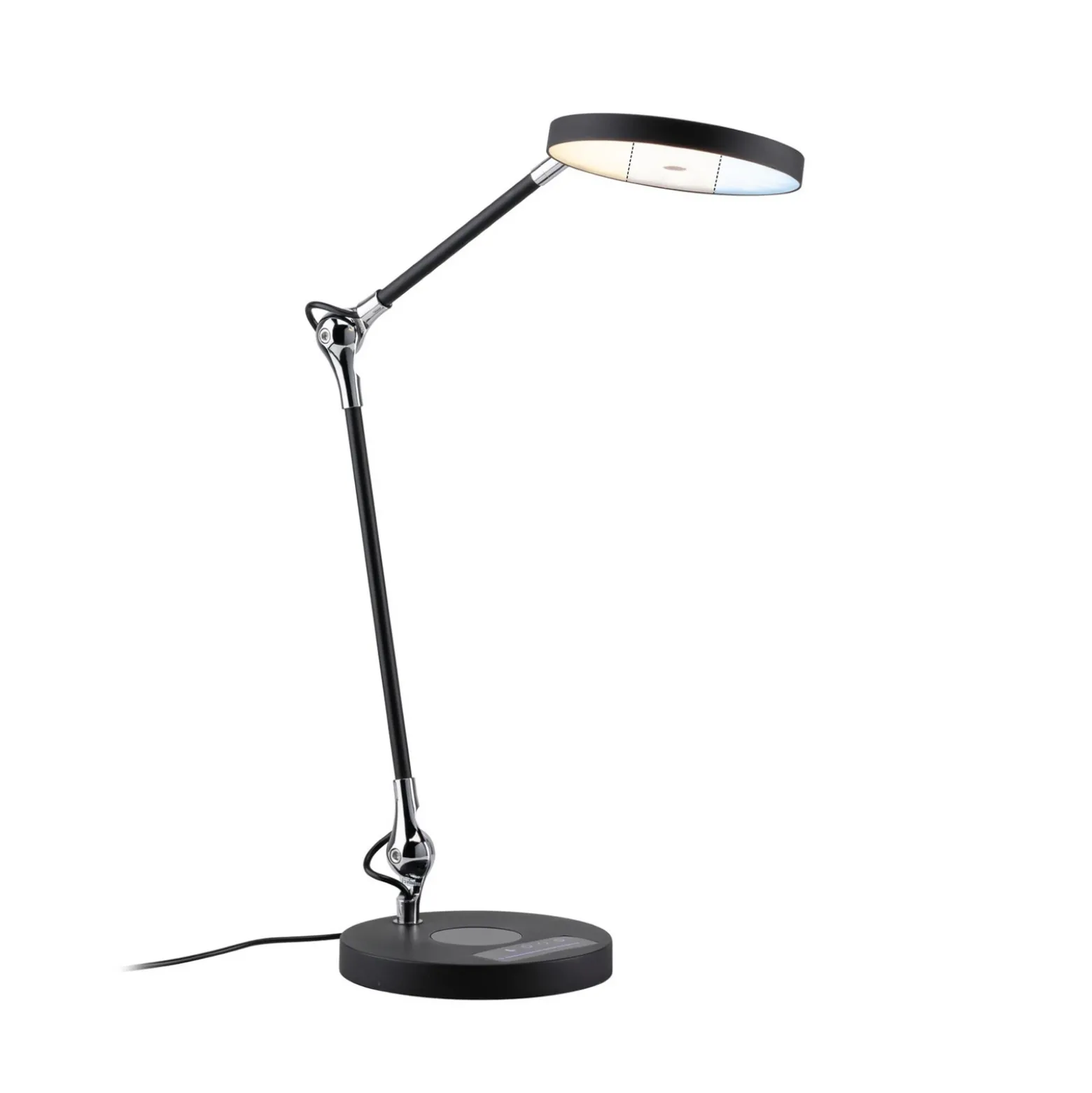 lámpara de mesa LED Paulmann Numis, negra, atenuable, CCT