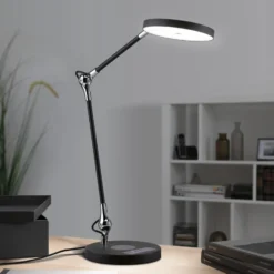 lámpara de mesa LED Paulmann Numis, negra, atenuable, CCT