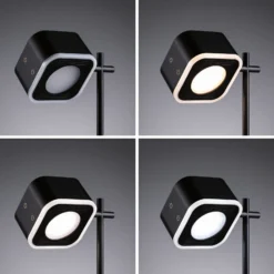 lámpara de mesa LED Paulmann Varia, negra, 37 cm, atenuable CCT