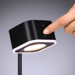 lámpara de mesa LED Paulmann Varia, negra, 37 cm, atenuable CCT