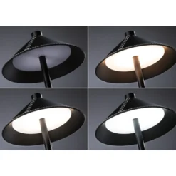 lámpara de mesa LED Pellini de Paulmann, negra, down, CCT