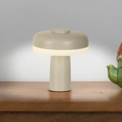 Lámpara de mesa LED Pilu, beige Altura 16,5 cm metal Touchdim