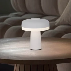 Lámpara de mesa LED Pilu, blanca, altura 16,5 cm metal touchdim
