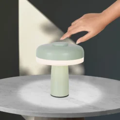 Lámpara de mesa LED Pilu, menta, altura 16,5 cm metal touchdim