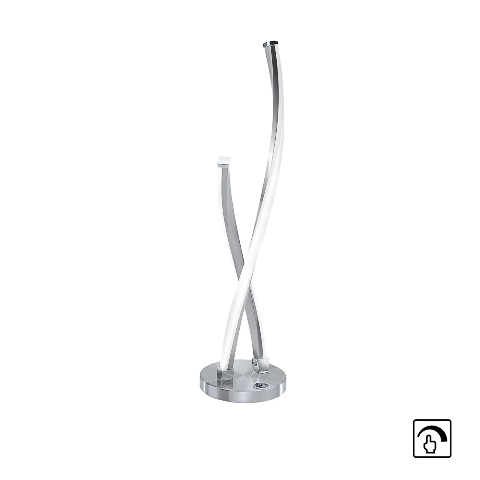 Lámpara de mesa LED Polina de Paul Neuhaus, plateada, metal, atenuable