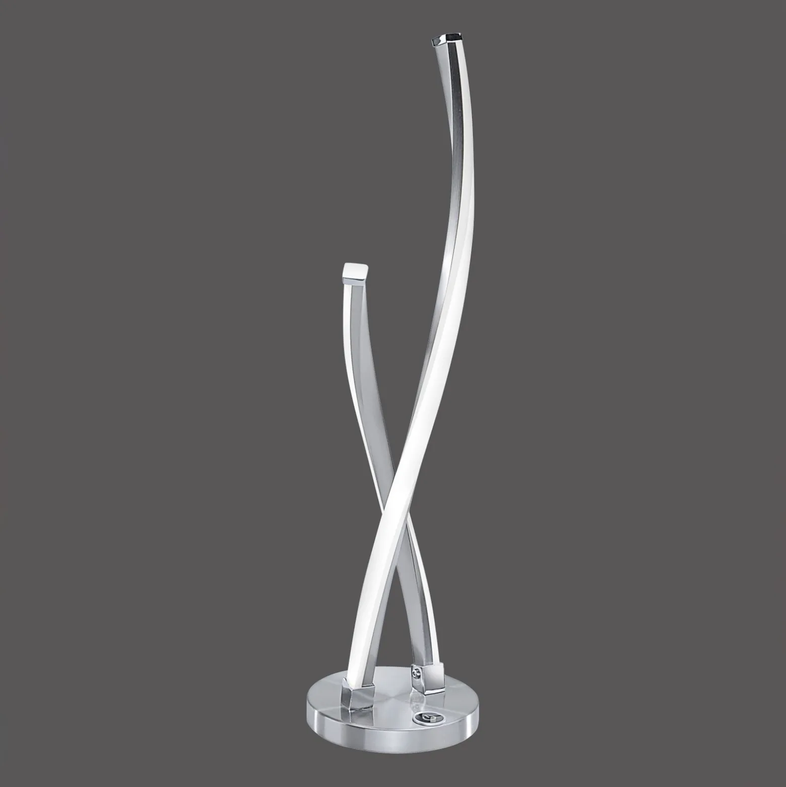 Lámpara de mesa LED Polina de Paul Neuhaus, plateada, metal, atenuable