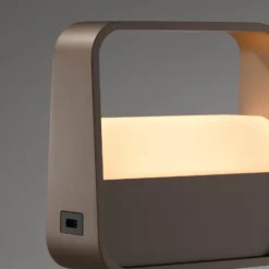lámpara de mesa LED PURE Go, bronce, aluminio