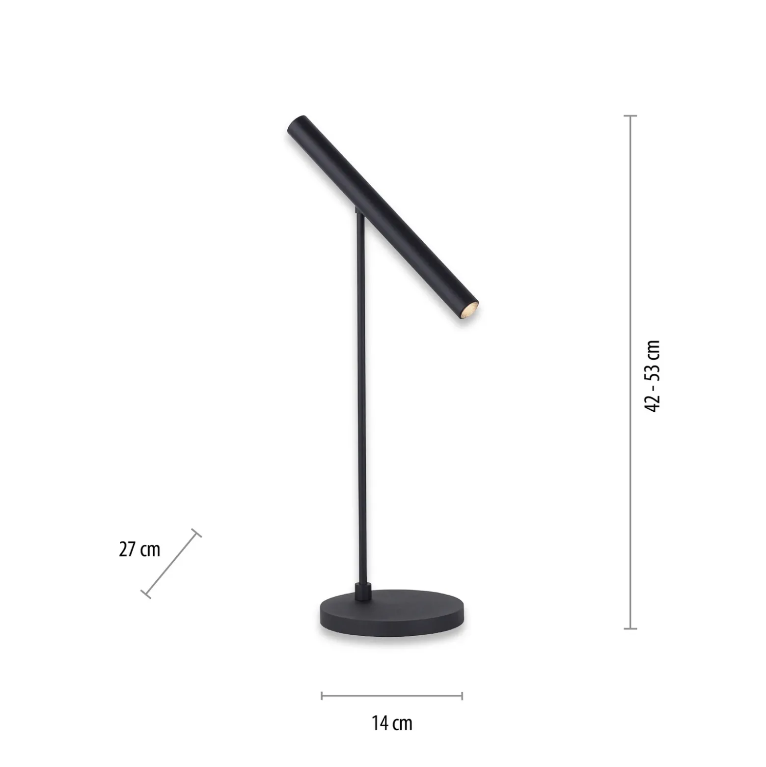 Lámpara de mesa LED PURE Tutua, regulador con sensor, negra