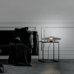 Lámpara de mesa LED PURE Vitrum, gris, cristal/aluminio, regulador táctil