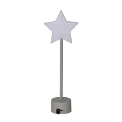 Lámpara de mesa LED recargable Blizz, gris, 40 cm, forma de estrella, atenuable