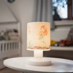 Lámpara de mesa LED recargable Mara sirena, colorida, 21 cm
