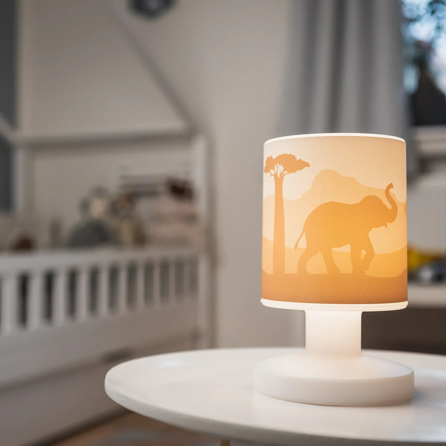 Lámpara de mesa LED recargable Scandi Savanne, naranja, 21, cm