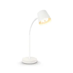 Lámpara de mesa LED recargable Biwo, blanca, regulador táctil, metal