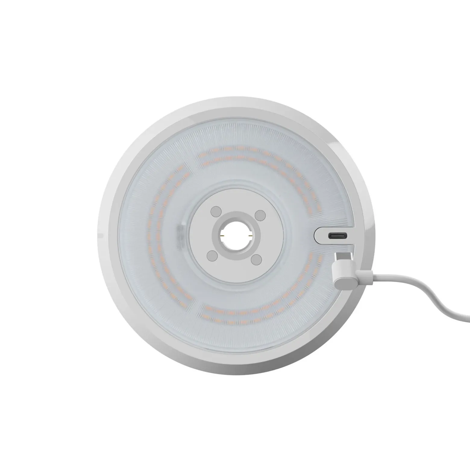 Lámpara de mesa LED recargable Mahina, blanca, altura 36 cm, metal, CCT