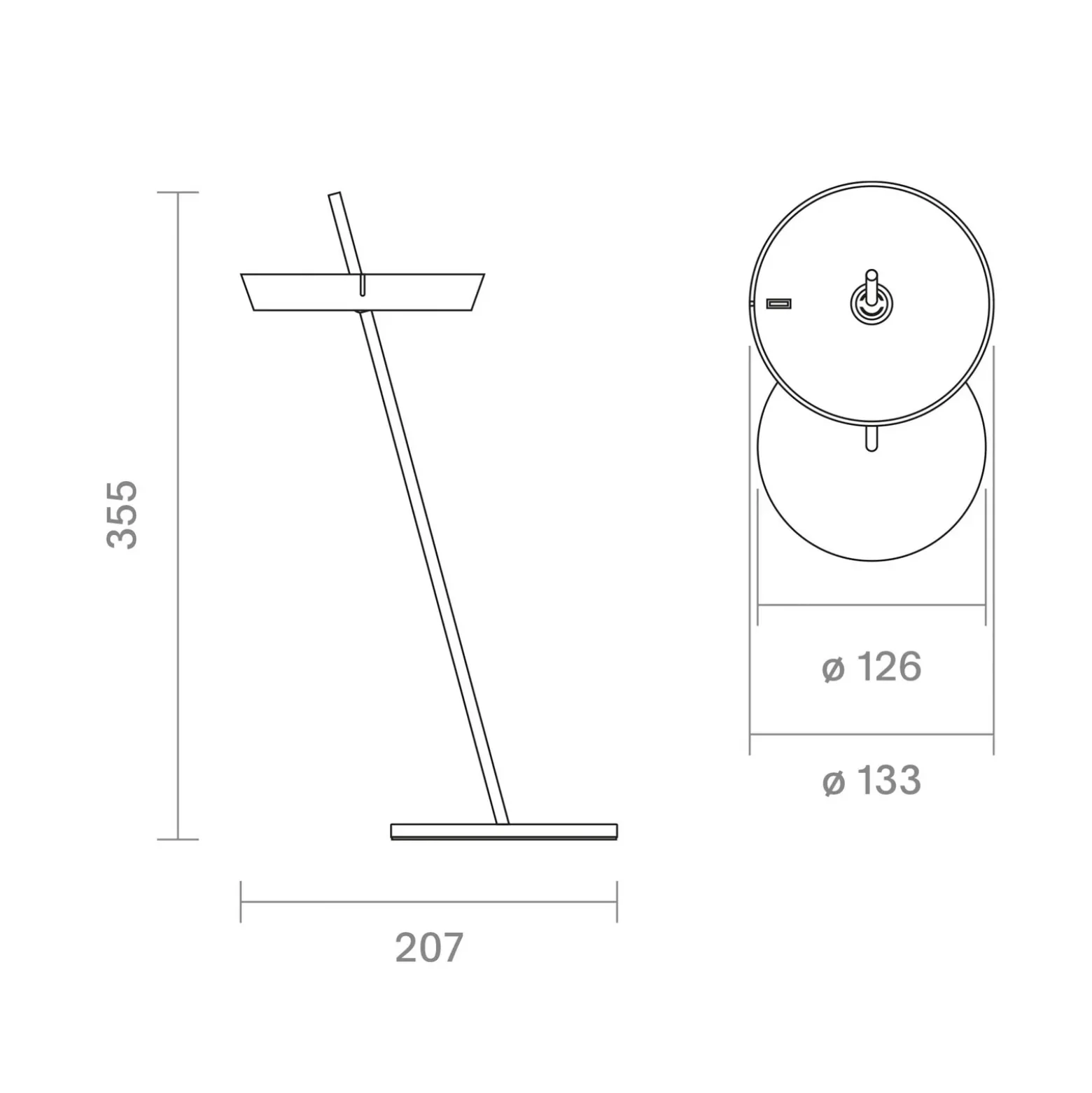 Lámpara de mesa LED recargable Mahina, blanca, altura 36 cm, metal, CCT