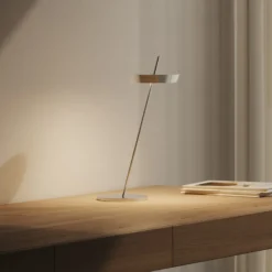 Lámpara de mesa LED recargable Mahina color cromo Altura 36 cm Metal CCT