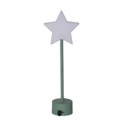 Lámpara de mesa LED recargable Blizz, verde, 40 cm, con forma de estrella,