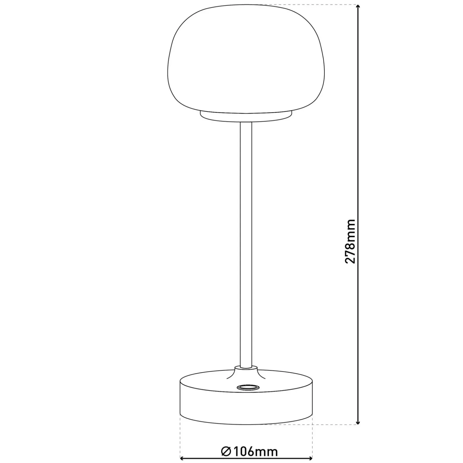 Lámpara de mesa LED recargable Pina blanca Altura 27,8 cm Metal/vidrio