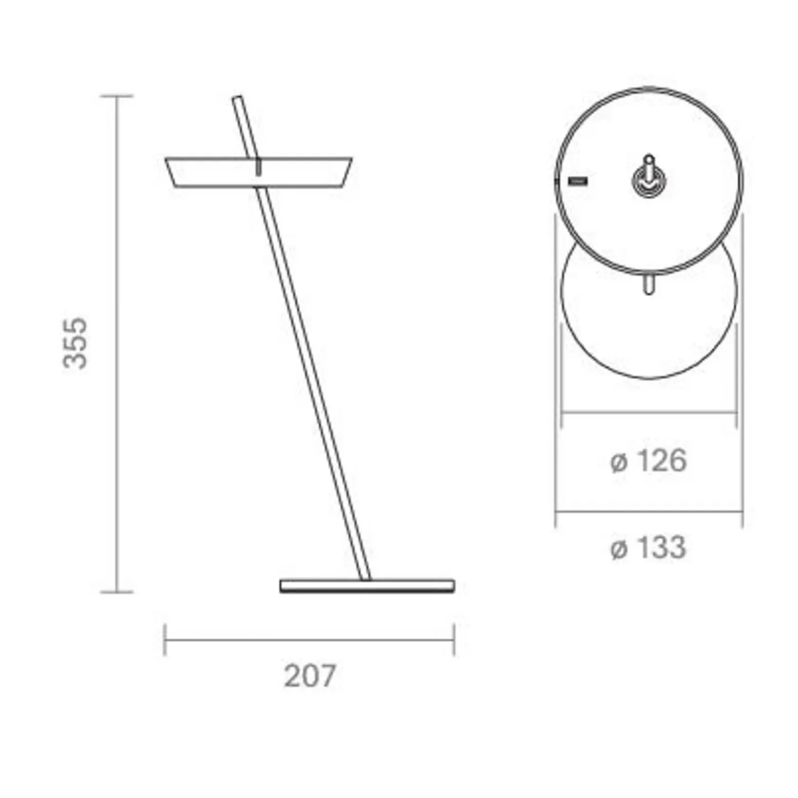Lámpara de mesa LED recargable Mahina, negra, altura 36 cm, metal, CCT