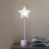 Lámpara de mesa LED recargable Blizz, rosa, 40 cm, con forma de estrella,