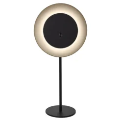 lámpara de mesa LED recargable Solan, negro/beige, solar, IP54