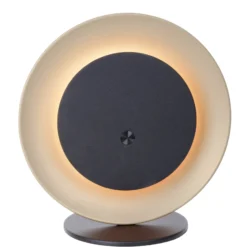 lámpara de mesa LED recargable Solan, negro/beige, solar, IP54