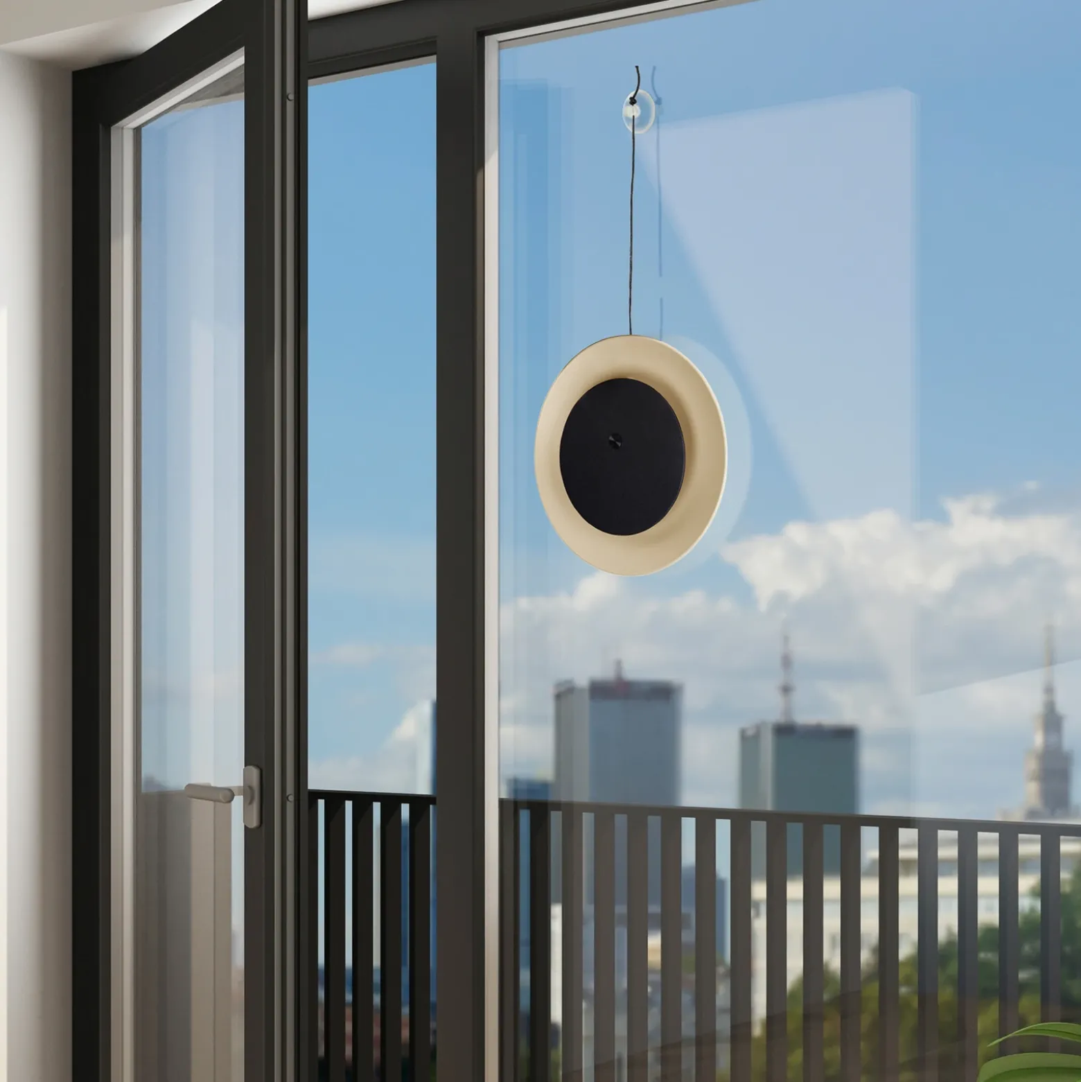 lámpara de mesa LED recargable Solan, negro/beige, solar, IP54