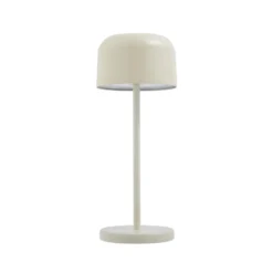 Lámpara de mesa LED recargable Quill, beige, juego de 6 unidades, base de carga