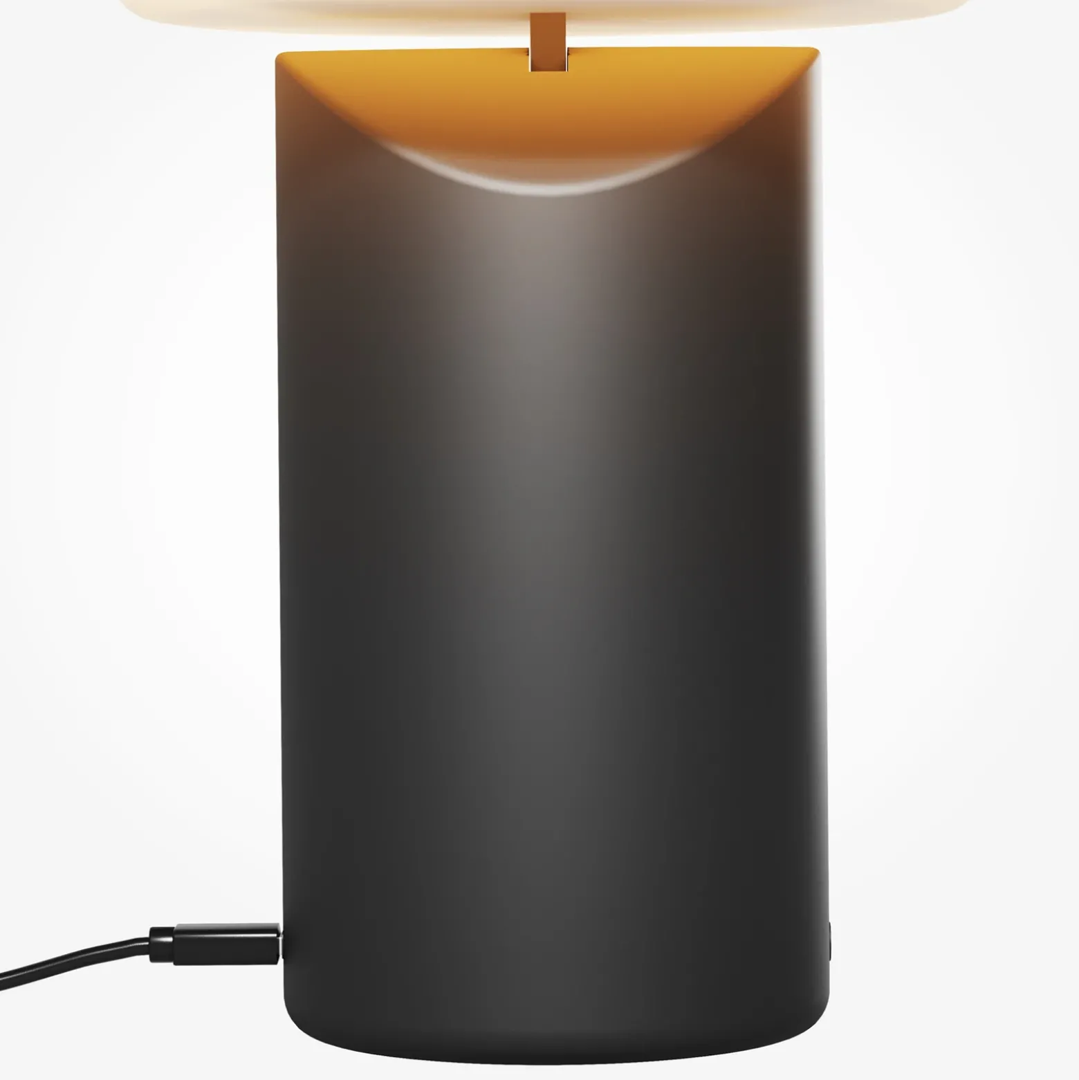 Lámpara de mesa LED recargable Topo, negra, altura 20 cm, atenuador metálico