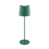 Lámpara de mesa LED recargable Kaami, verde, altura 37 cm, IP44, atenuable.