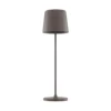Lámpara de mesa LED recargable Kaami, marrón, altura 37 cm, IP44, atenuable.