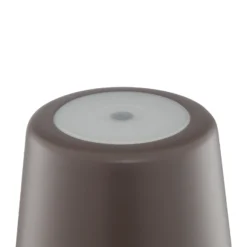 Lámpara de mesa LED recargable Kaami, marrón, altura 37 cm, IP44, atenuable.