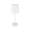 Lámpara de mesa LED recargable Lunki, blanca, altura 35 cm, tela, CCT