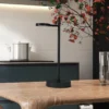 Lámpara de mesa LED recargable Lupa, negra Altura 45 cm Metal Touchdim