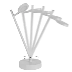 Lámpara de mesa LED recargable Lupa, blanca, altura 45 cm, metal, touchdim