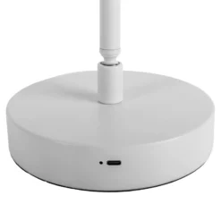Lámpara de mesa LED recargable Lupa, blanca, altura 45 cm, metal, touchdim