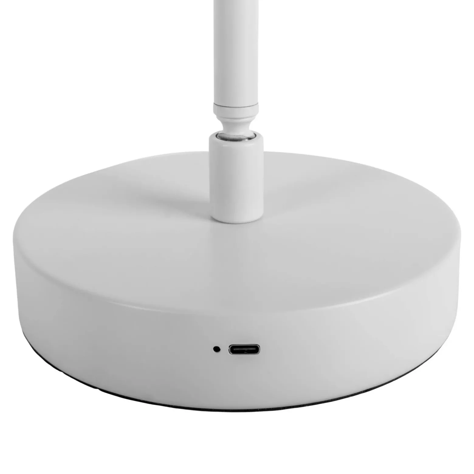 Lámpara de mesa LED recargable Lupa, blanca, altura 45 cm, metal, touchdim