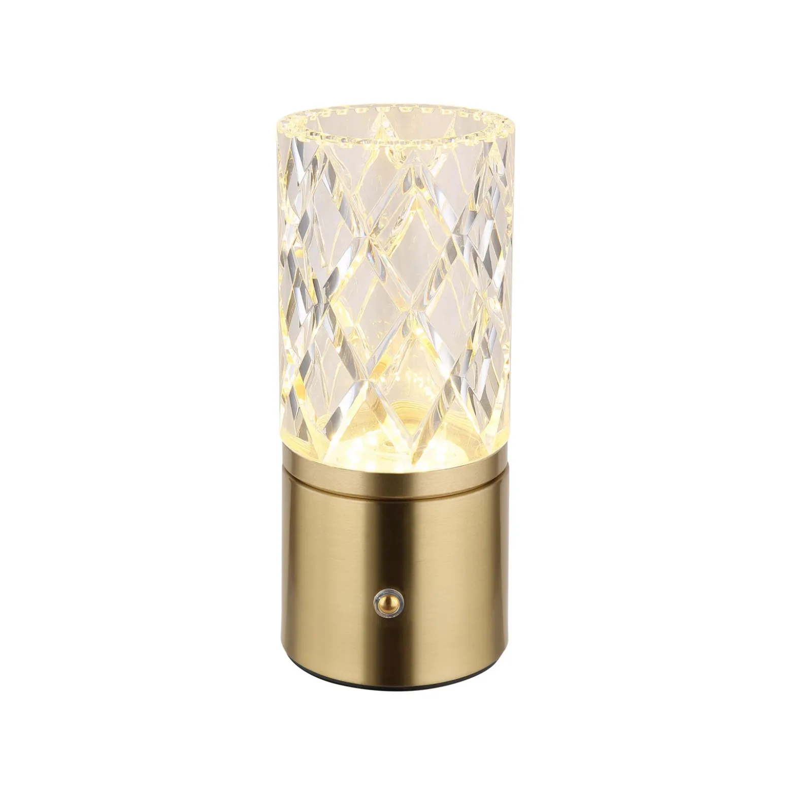 Lámpara de mesa LED recargable Lunki, color latón, altura 19 cm, CCT