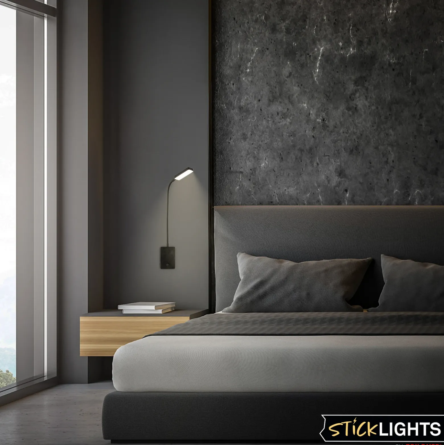 Lámpara de mesa LED recargable Cielo, negro, altura 56 cm, plástico